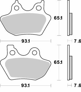 Bremsbeläge für Harley Electra Glide (02-03) FLHT FLT hinten Semi-Sinter