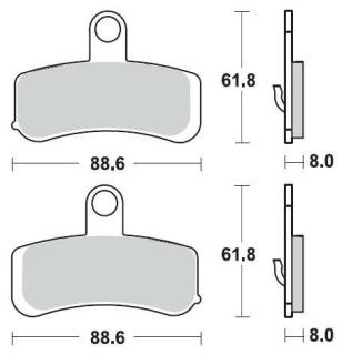 Bremsbeläge für Harley CVO Softail Convertible (2010) FLSTSE FS2 vorne Sinter